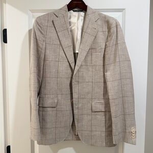 Jack Victor Beige Plaid Blazer